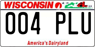 WI license plate 004PLU