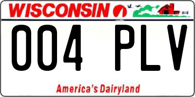 WI license plate 004PLV