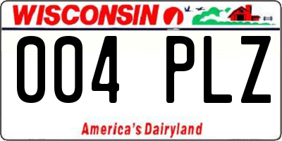WI license plate 004PLZ