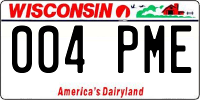 WI license plate 004PME