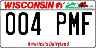 WI license plate 004PMF