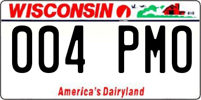 WI license plate 004PMO