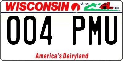WI license plate 004PMU