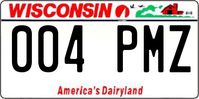 WI license plate 004PMZ