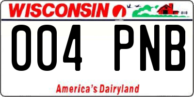 WI license plate 004PNB