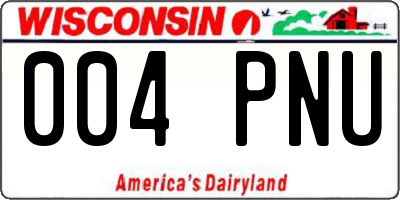 WI license plate 004PNU