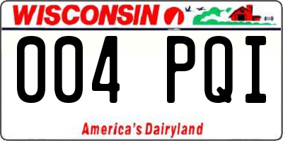 WI license plate 004PQI