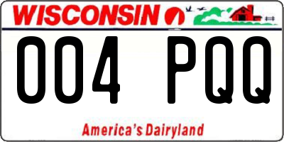WI license plate 004PQQ