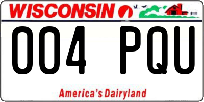 WI license plate 004PQU
