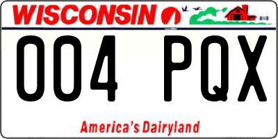 WI license plate 004PQX