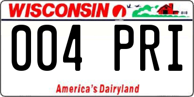 WI license plate 004PRI
