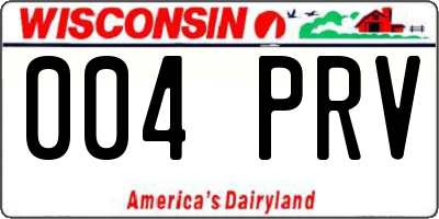 WI license plate 004PRV