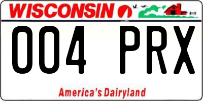 WI license plate 004PRX