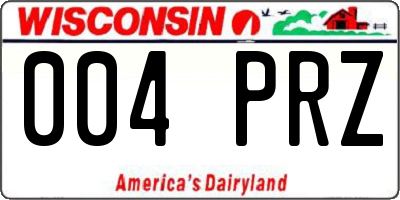 WI license plate 004PRZ