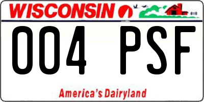 WI license plate 004PSF
