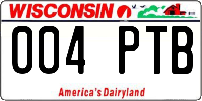 WI license plate 004PTB