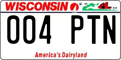 WI license plate 004PTN