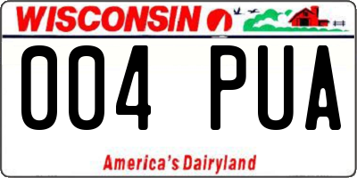 WI license plate 004PUA