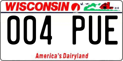 WI license plate 004PUE