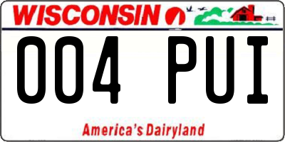 WI license plate 004PUI