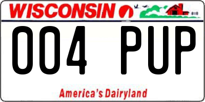 WI license plate 004PUP