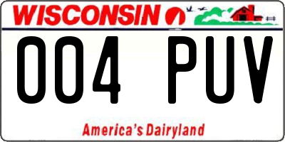 WI license plate 004PUV
