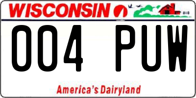 WI license plate 004PUW