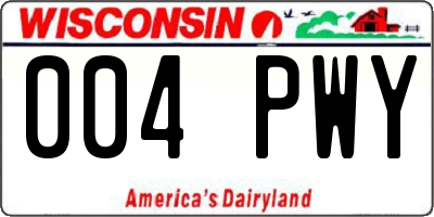 WI license plate 004PWY