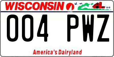 WI license plate 004PWZ