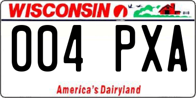 WI license plate 004PXA