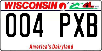 WI license plate 004PXB