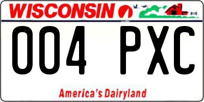 WI license plate 004PXC