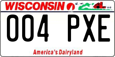 WI license plate 004PXE