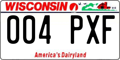 WI license plate 004PXF