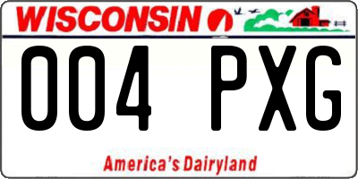 WI license plate 004PXG