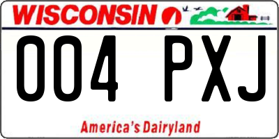 WI license plate 004PXJ
