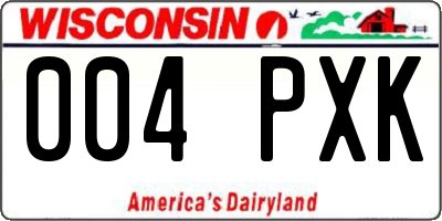 WI license plate 004PXK