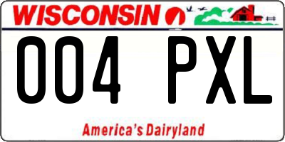 WI license plate 004PXL