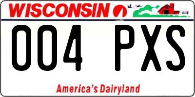 WI license plate 004PXS