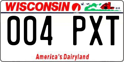 WI license plate 004PXT