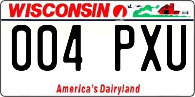 WI license plate 004PXU