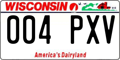 WI license plate 004PXV