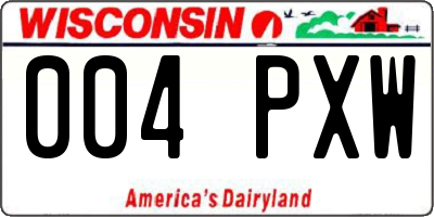 WI license plate 004PXW