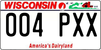 WI license plate 004PXX