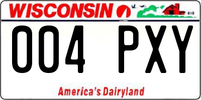 WI license plate 004PXY