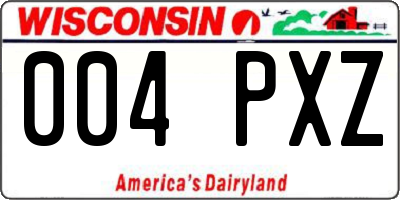 WI license plate 004PXZ