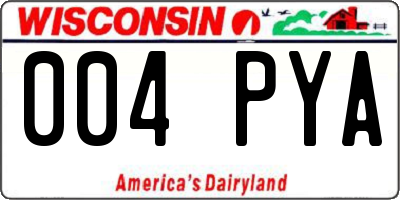 WI license plate 004PYA