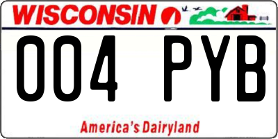WI license plate 004PYB
