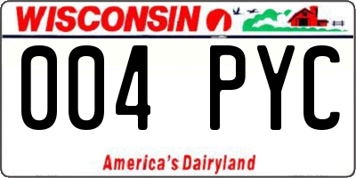 WI license plate 004PYC