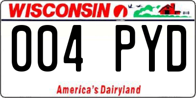 WI license plate 004PYD